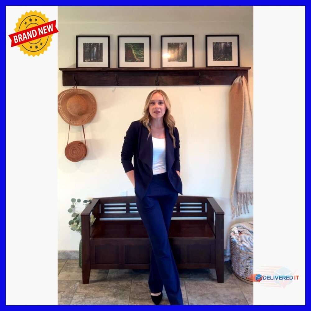 Women's 2-Piece Blazer Pants Set Business Casual Stretch Polyester - Picture 7 of 7